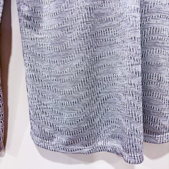 MELANIE LYNE Silver Metallic Tie-Front Top Shimmery Long Sleeve | Small * - Picture 6 of 8